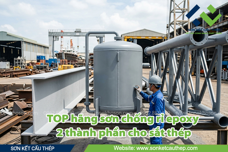 TOP hãng sơn chống rỉ epoxy 2 thành phần cho sắt thép
