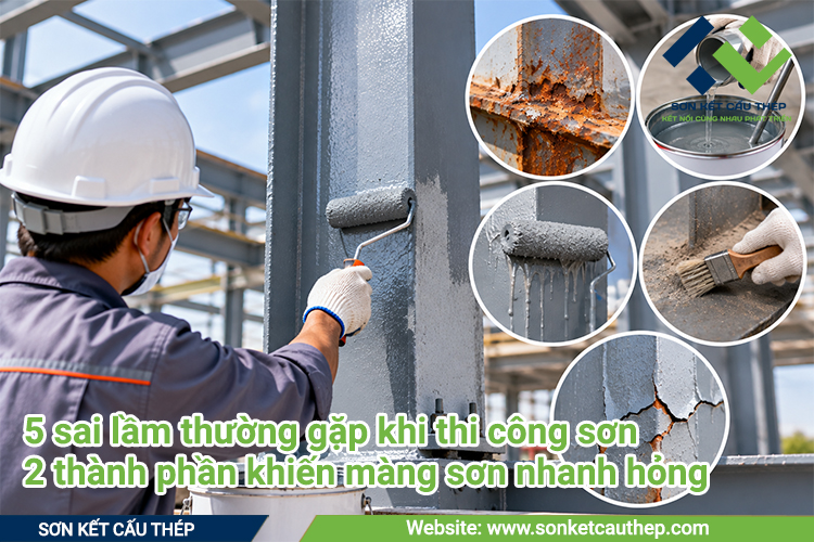 5 sai lầm thường gặp khi thi công sơn 2 thành phần khiến màng sơn nhanh hỏng