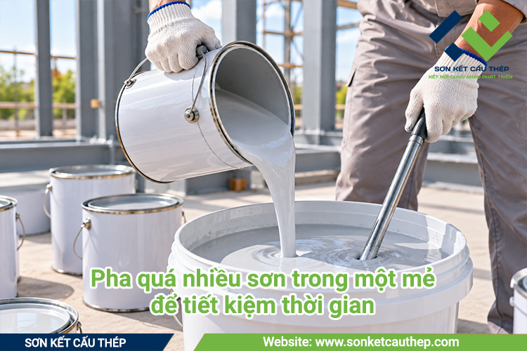 Pha quá nhiều sơn trong một mẻ để tiết kiệm thời gian